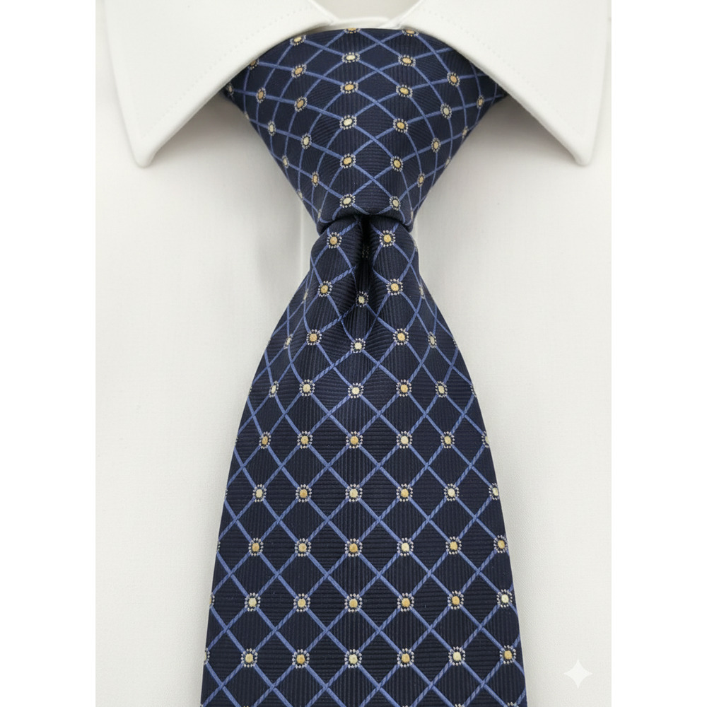 Tasso Elba blue geometric silk tie - 57.5"